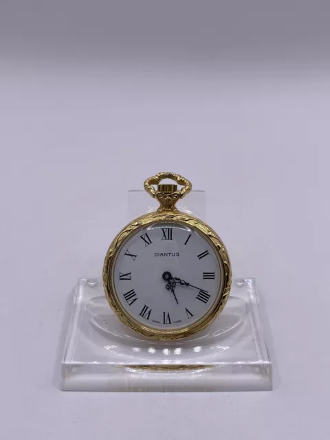 Beautiful Ladies Pocket Watch Diantus Hand Wound IN Golden Design, Works