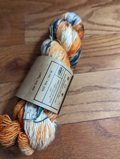 Madelinetosh TML tweed get 'em 🐯 420yd sock 90/8/2; SW merino/viscose/nylon