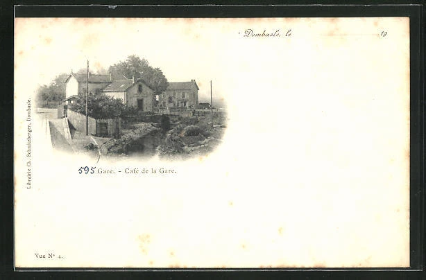 CPA Dombasle, Gare, Café de la Gare