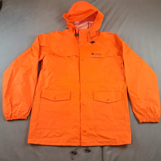 Columbia PVC Sportswear Rain Jacket Orange Men’s Size Medium Full Zip