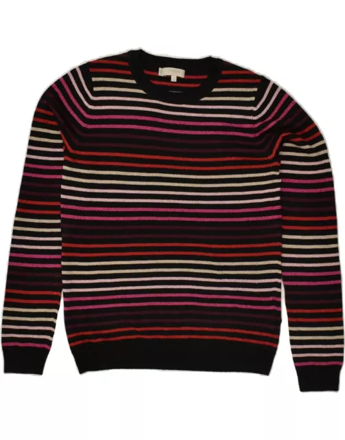 HOBBS Womens Crew Neck Jumper Sweater UK 10 Small Multicoloured Striped AU52