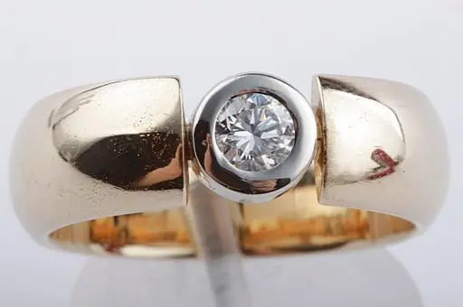 Brillant Diamant Ring Solitär 750 18 Kt Gelb Gold 61 Top