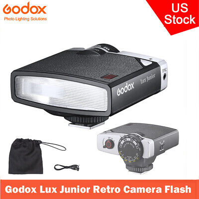 US Godox Lux Junior GN12 6000K Retro Camera Flash Speedlite for Canon Nikon Sony