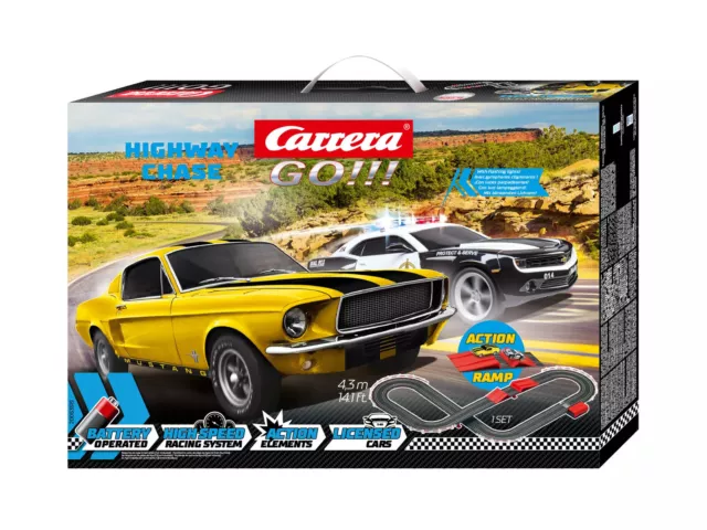 Carrera GO!!! Highway Chase Battery Slot Car Set 63519 **