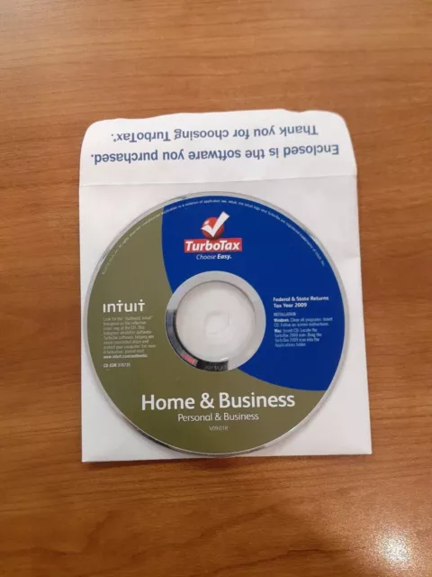 2009 Intuit TurboTax Home & Business Tax Preparation Windows and MAC
