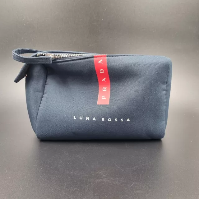 Prada Linea Rossa, Bags, Prada Luna Rossa Pouch Navy Blue Travel Toiletry  Bag Wdust Bag New