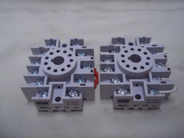 2 Dayton 6X156N 11-Pin Relay Socket 15 A, 300V