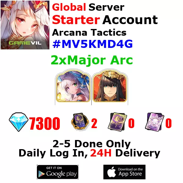 [Global][INST] Arcana Tactics Starter Account 2xMajor Arcana 7300+Jewels #MV