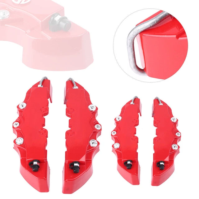 For 14-17 " Wheel 4x 3D Car Disc Brake Caliper Covers Parts Front & Rear Red ABS