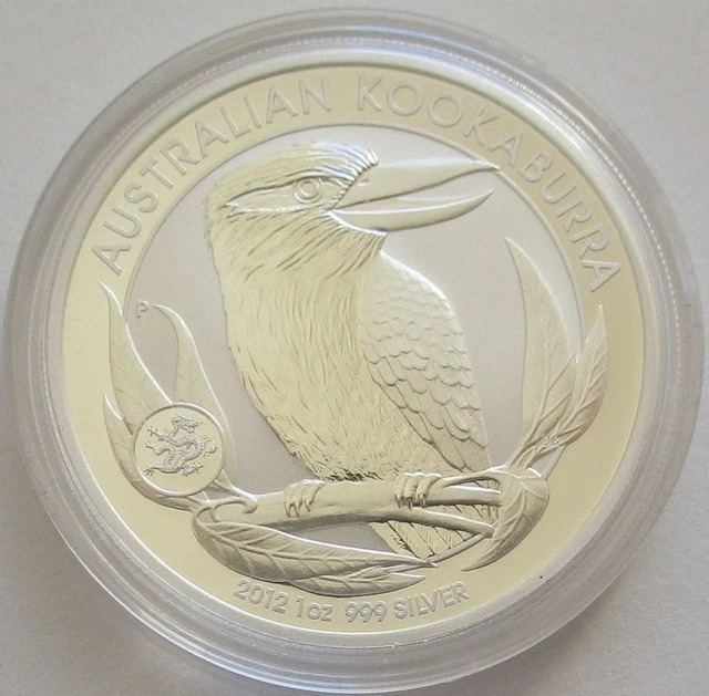 Australia 1 Dollar 2012 Kookaburra Lunar Dragon Privy 1 Oz Silver
