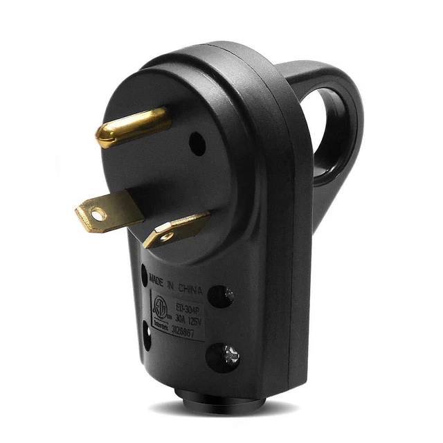 30AMP RV Replacement Male Plug - Heavy Duty Replacement RV Receptacle