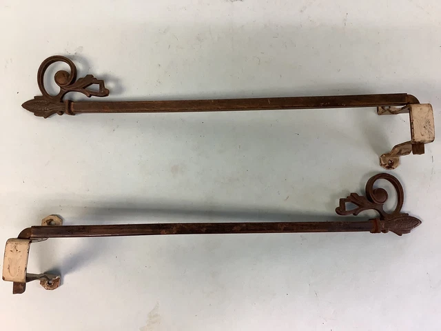 Vintage Pair Swing Arm Extension Drapery Rods Extendable to 20”