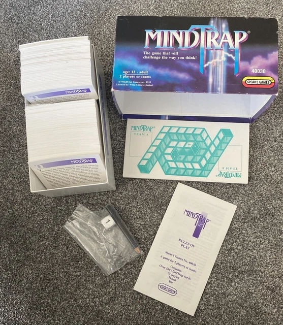 VINTAGE (1993) MINDTRAP Mind Trap Board / Card Q&amp;A Brain Game - Spears ...