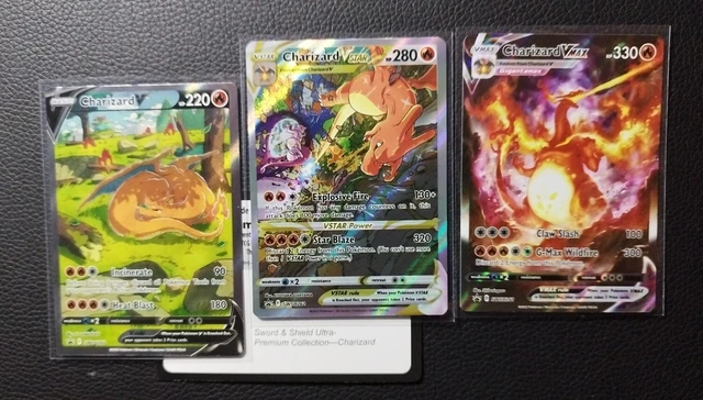 3X POKEMON CHARIZARD Alternativ Art SWSH Promo Ultra Premium Collection ...