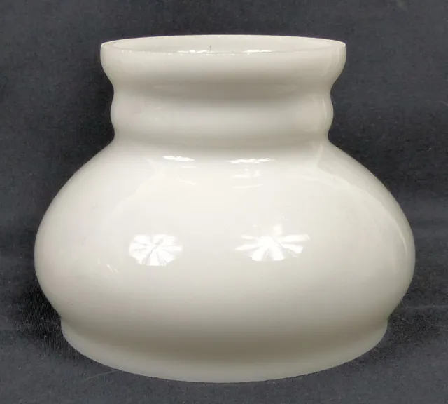 White Opal Milk Glass Miniature Student Oil Lamp Shade 4" Fitter - Vestra 100mm