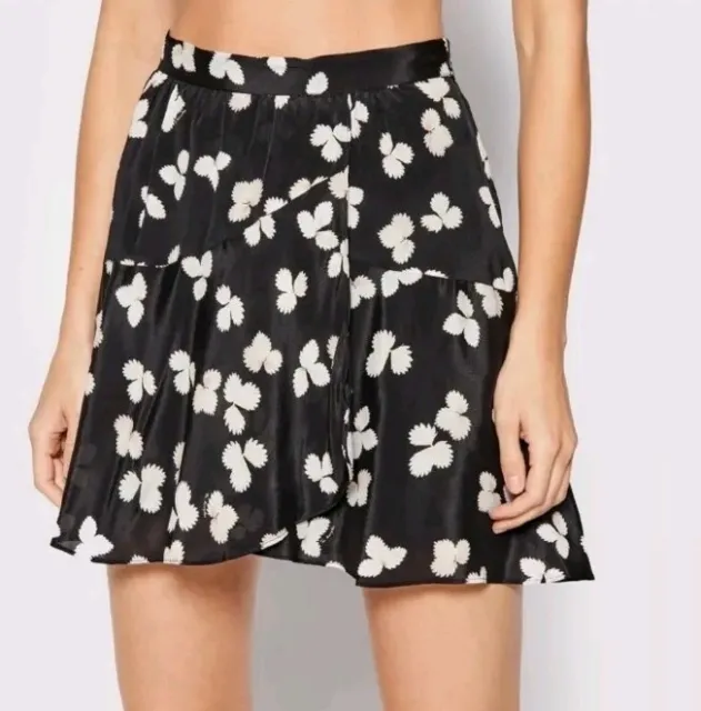 The Kooples Silk Blend Floral Mini Skirt Size 2