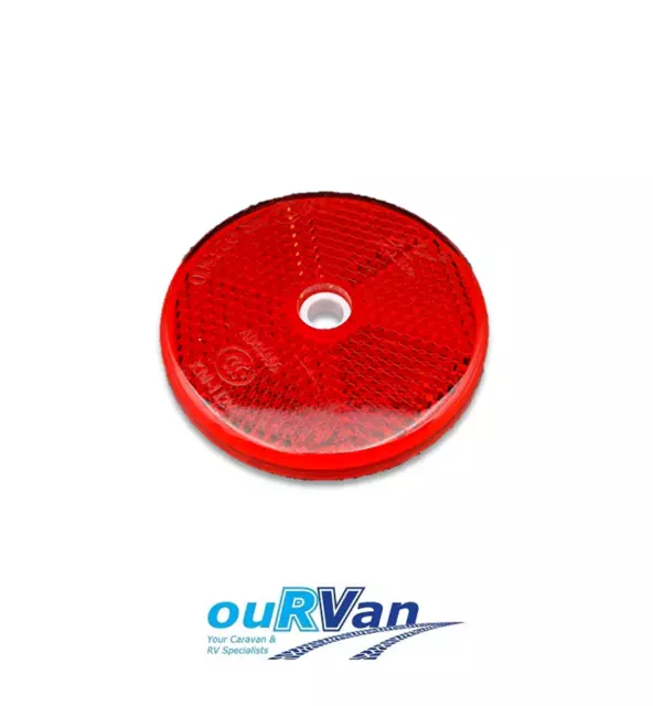 1 x 84012 EQUIVALENT 60mm DIAMETER RED SELF ADHESIVE REFLECTOR