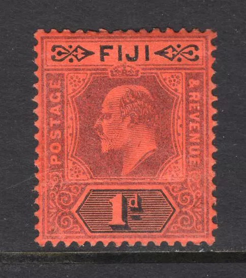 M24136 Fiji 1904 SG116 KEVII: 1d purple & black/red LMM, Cat £25