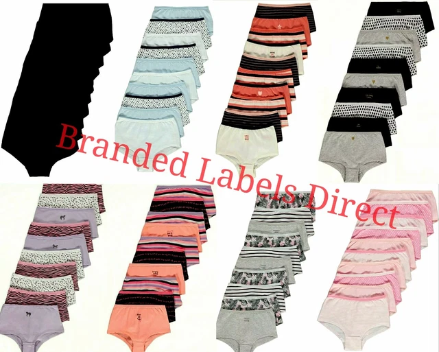 Girls Underwear Shorts Knickers Cotton 10 Pack Age 4-16 Years