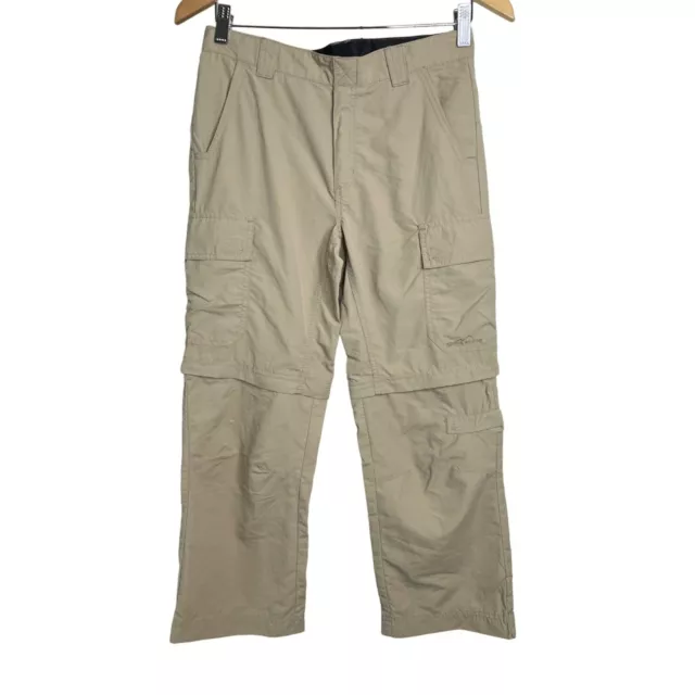 Eddie Bauer Hiking Outdoor Convertible Cargo Nylon Short Pants Camping Khaki Kid