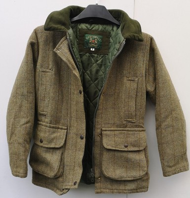 Jacket Wool Blend Green Tweed Womens 