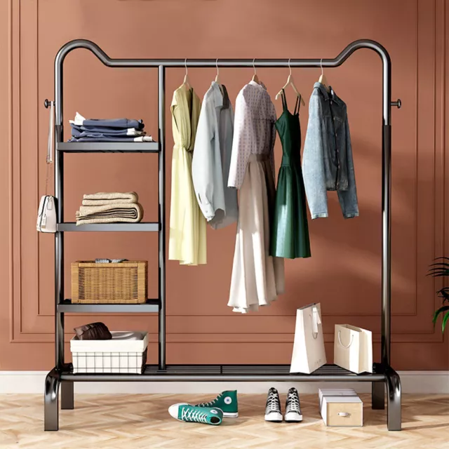 Modern Heavy Duty Clothes Rail Rack Garment Hanging Display Stand Open Wardrobe