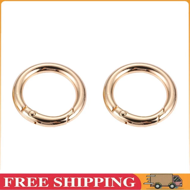 2pcs 2cm Metal Circle Trigger Rings DIY Accessories Alloy for Bag (Gold) ~