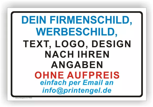 FIRMENSCHILD,INDIVIDUELL,WERBESCHILD,LOGO,GRAFIK,TEXT als Schild oder Aufkleber