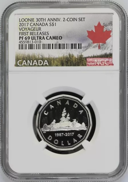 2017 Canada Silver $1 30th Anniversary Voyageur Dollar Proof NGC PF69