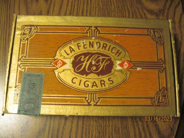 La Fendrich Favorita Cigar Box w/TaxStamp Color Label Vintage