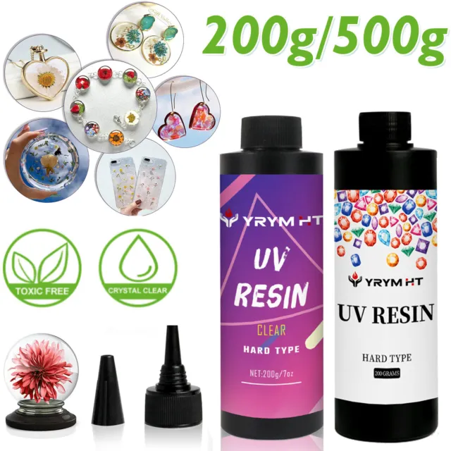 200/500g Resin UV Kunstharz Epoxy Harz Transparent DIY Schmuck Kristall Kleber