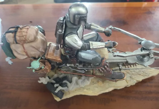 Figurine Mandalorian on Speedbike 1/10 - Star Wars - Iron Studios