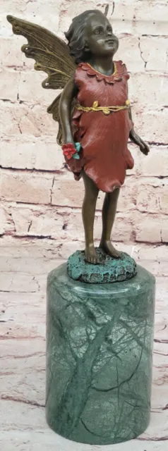 Art Nouveau Original Signed Milo Fairy Child Bronze Sculpture Statue Figure Sale