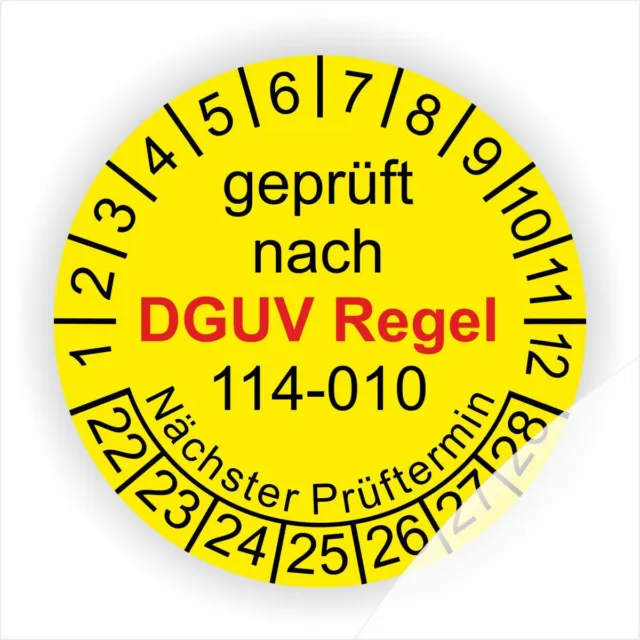Prüfplaketten DGUV Regel 114-010 Austauschbare Kipp-und Absetzbehälter Ø:30-50mm