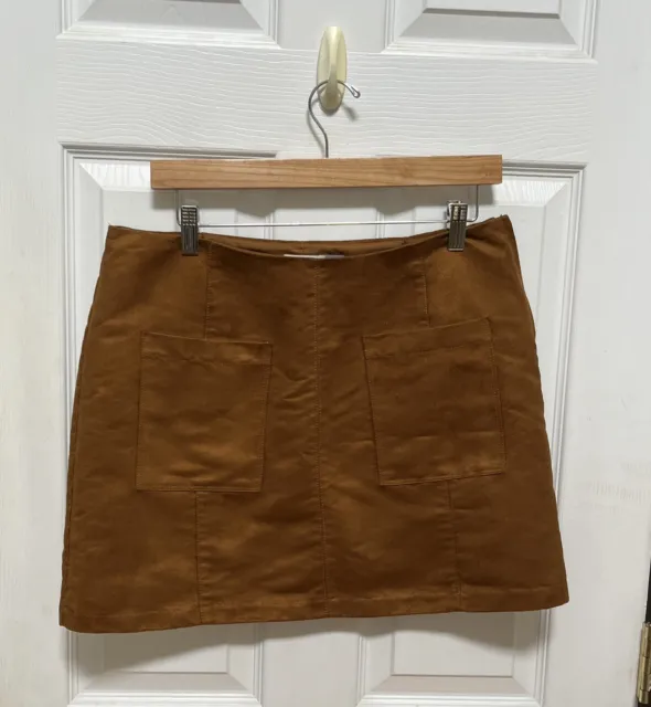 Old Navy A-Line Mini Skirt Women's Size 6 Brown Faux Suede Skirt Great 4 Fall 🍁