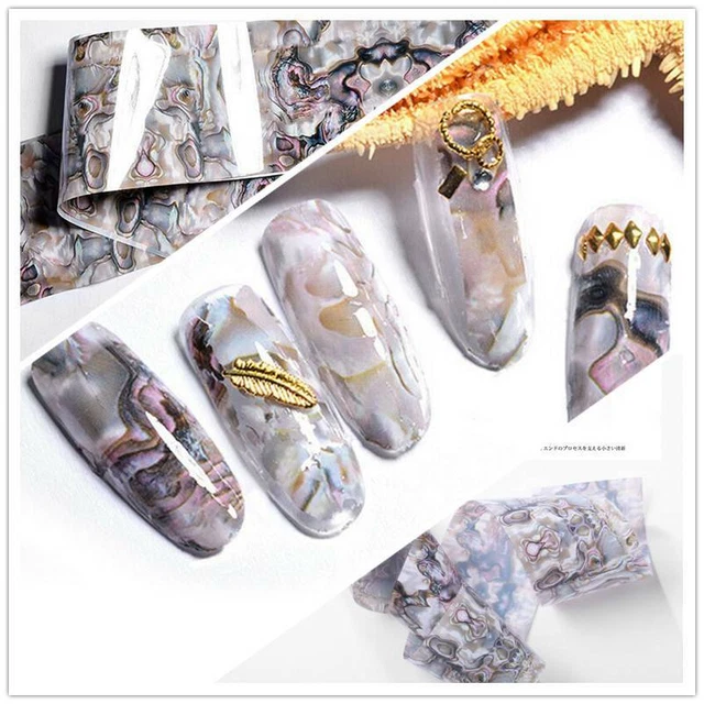 3D Nails MARBLE PEARL Fashion Nail Art Foil Manicure Foils Transfer Stickers