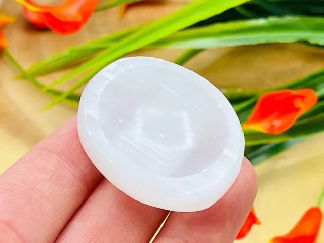 Selenite Worry Stone | Selenite Pocket Thumb Stone | Chakra Activator | Healing