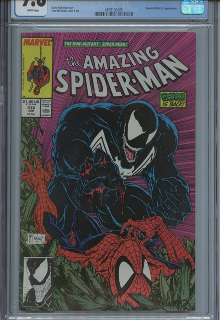 1989 MARVEL AMAZING SPIDER-MAN #316 1ST VENOM COVER TODD McFARLANE CGC 9.8 WHITE 2