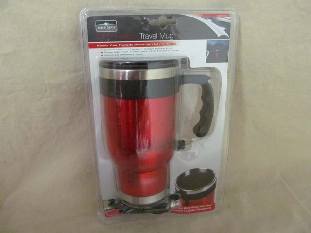 Stainless Steel Heated Auto Travel Mug 16oz 12V  Cigarette Lighter Cup Holder