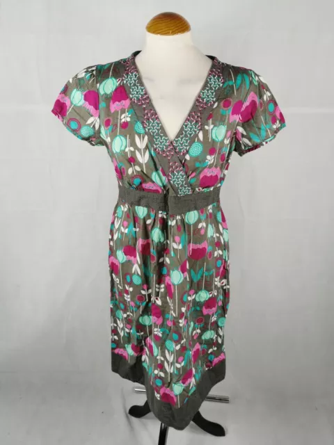 LADIES DRESS SIZE 12 MANTARAY Grey Pink Smart Casual Day Party