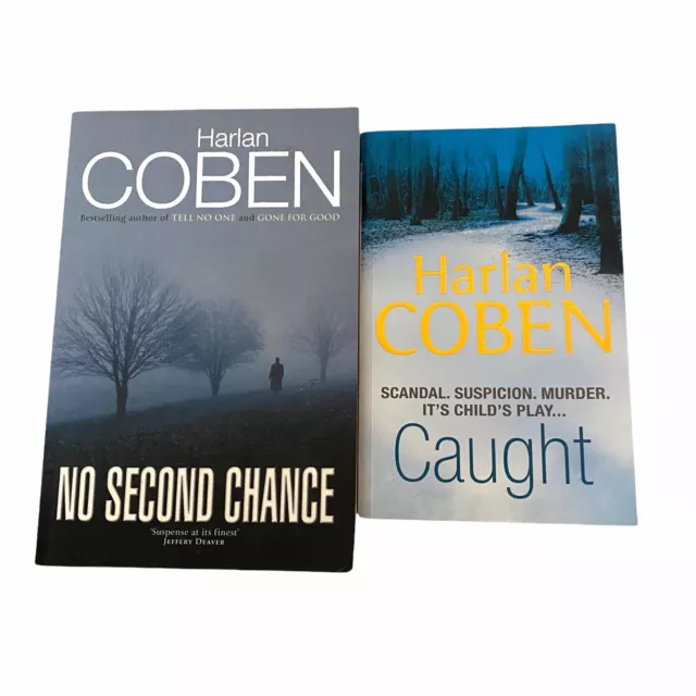 Harlan Coben Books x 2 Book Bundle Caught & No Second Chance - Paperback Novels