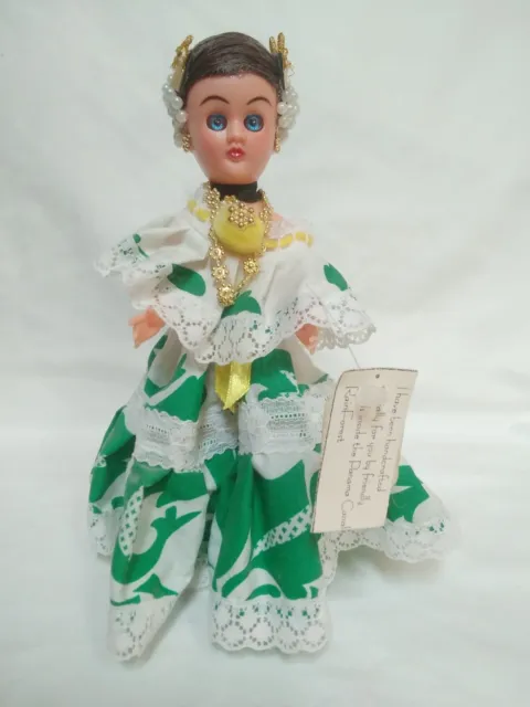 Vintage Handcrafted In The Panama Canal 8" Doll