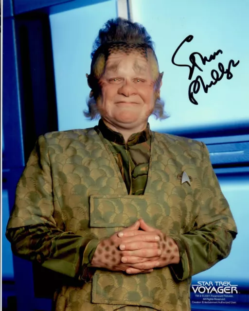 Autografo Ethan Phillips/Neelix da Star Trek con certificato, foto reale 20x25 cm