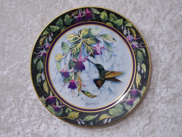 Franklin Mint Design Porcellana Sammelteller Berylline Hummingbird - Vintage IN