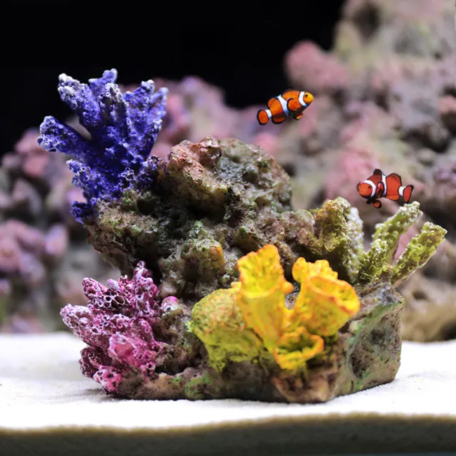 Fish Tank Ornament Synthetic Plastic Coral Reef Rock Aquarium Landscaping Decor