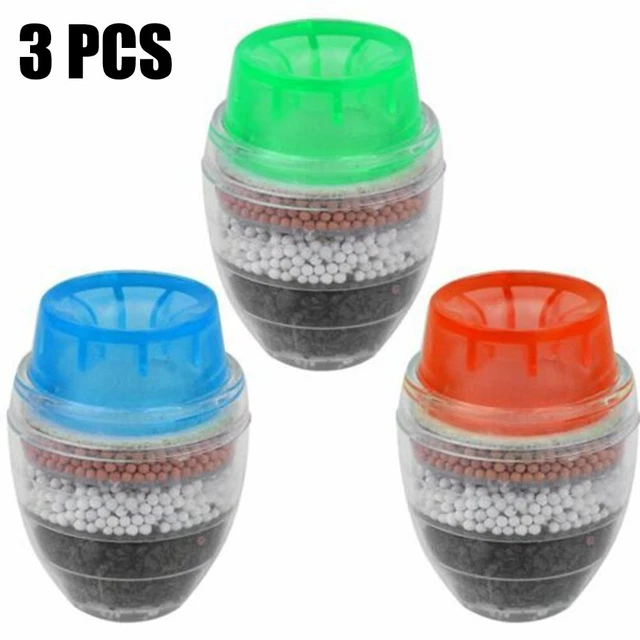 3 X Filtri Montaggio Rubinetto Filtro Acqua Purificatore Filtrazione Cucina Rotonda NUOVO