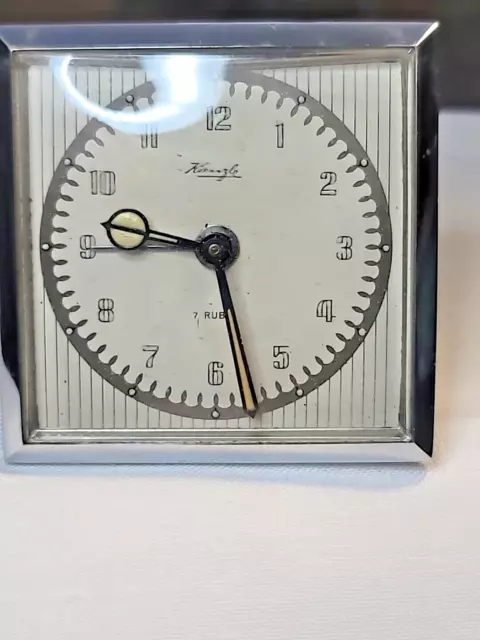 VTG 1940s  KIENZLE 7-Jewel Wind-Up TRAVEL ALARM CLOCK WORKING !( NEEDS CASE) 3