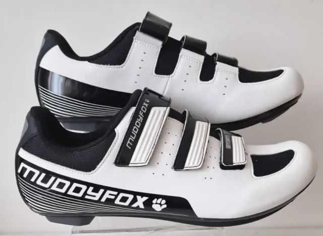 MUDDYFOX RBS 100 Cycling Road Shoes White Black MENS Size UK 12 EU 47 NEW