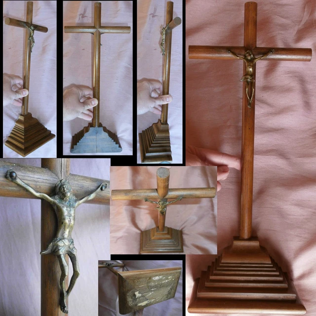 Grand Crucifix en Bois d'Olivier et Christ | La Boutique des Chrétiens