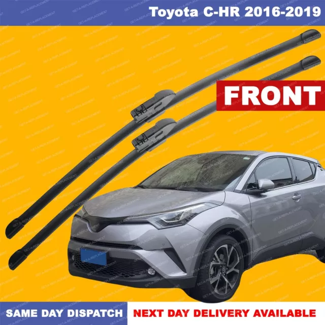 For Toyota C-HR 16-22 Push Button Front Windscreen Aero Wiper Blades SET 26"16"